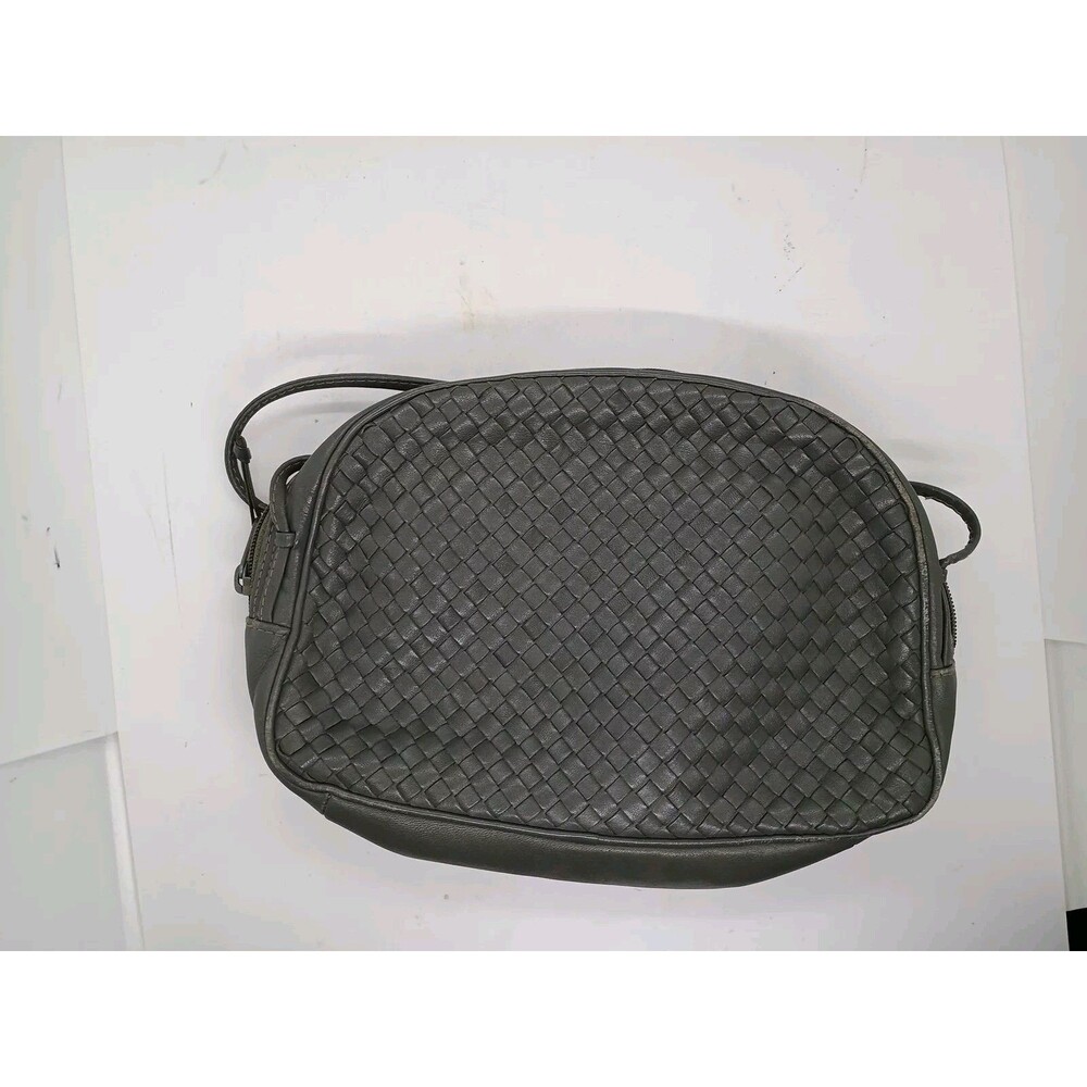 Ganson Braided Woven Double Shoulder Strap Purse Bag Gray Retro Vintage Classic - Picture 3 of 7